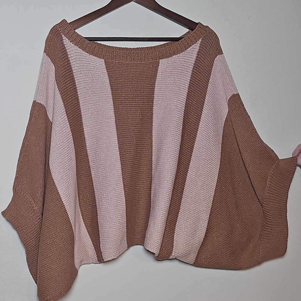 Trina Turk Brown and Cream Striped Sweater Size M - Picture 3 of 5